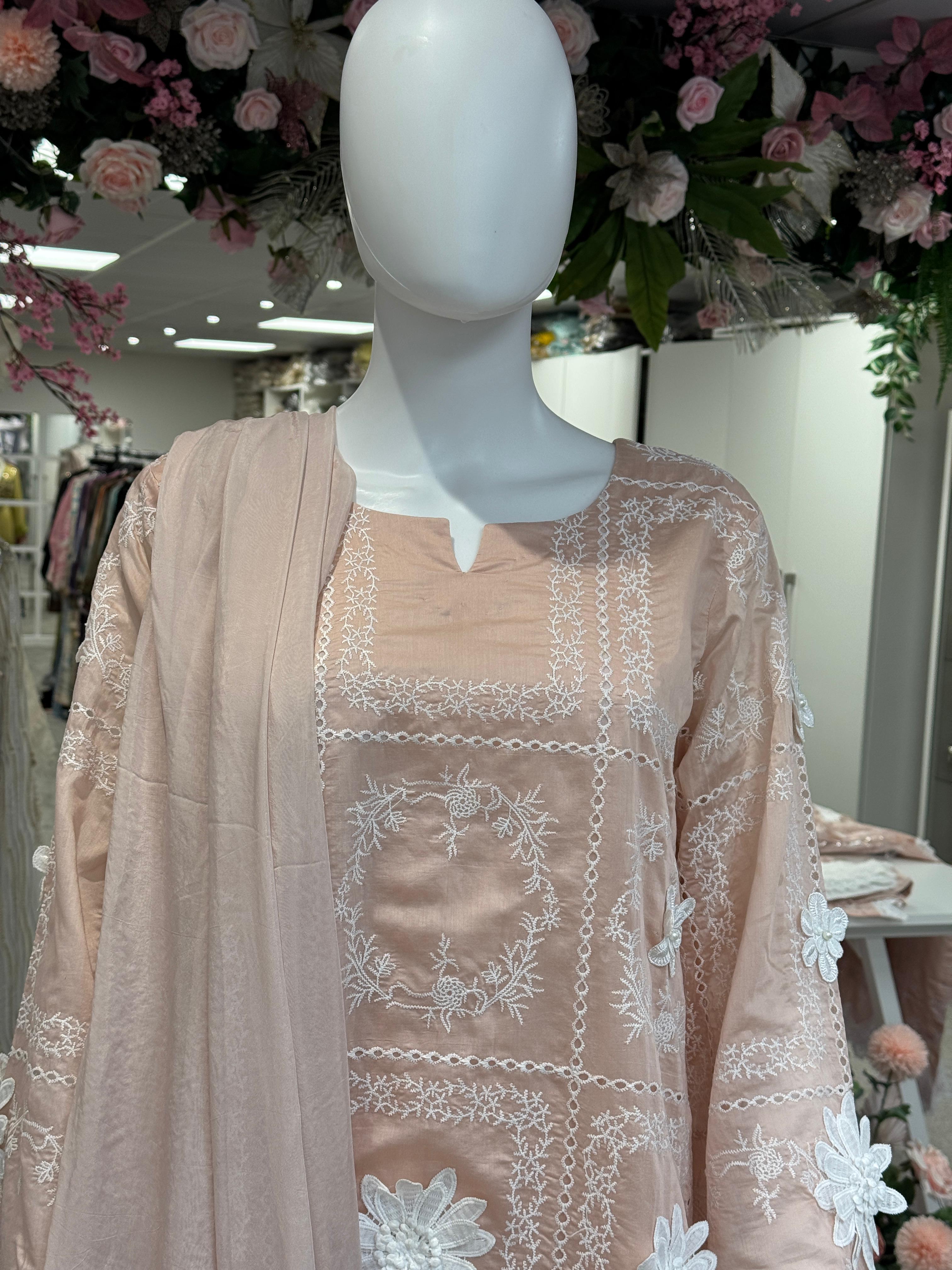 3d flower paper silk outfit