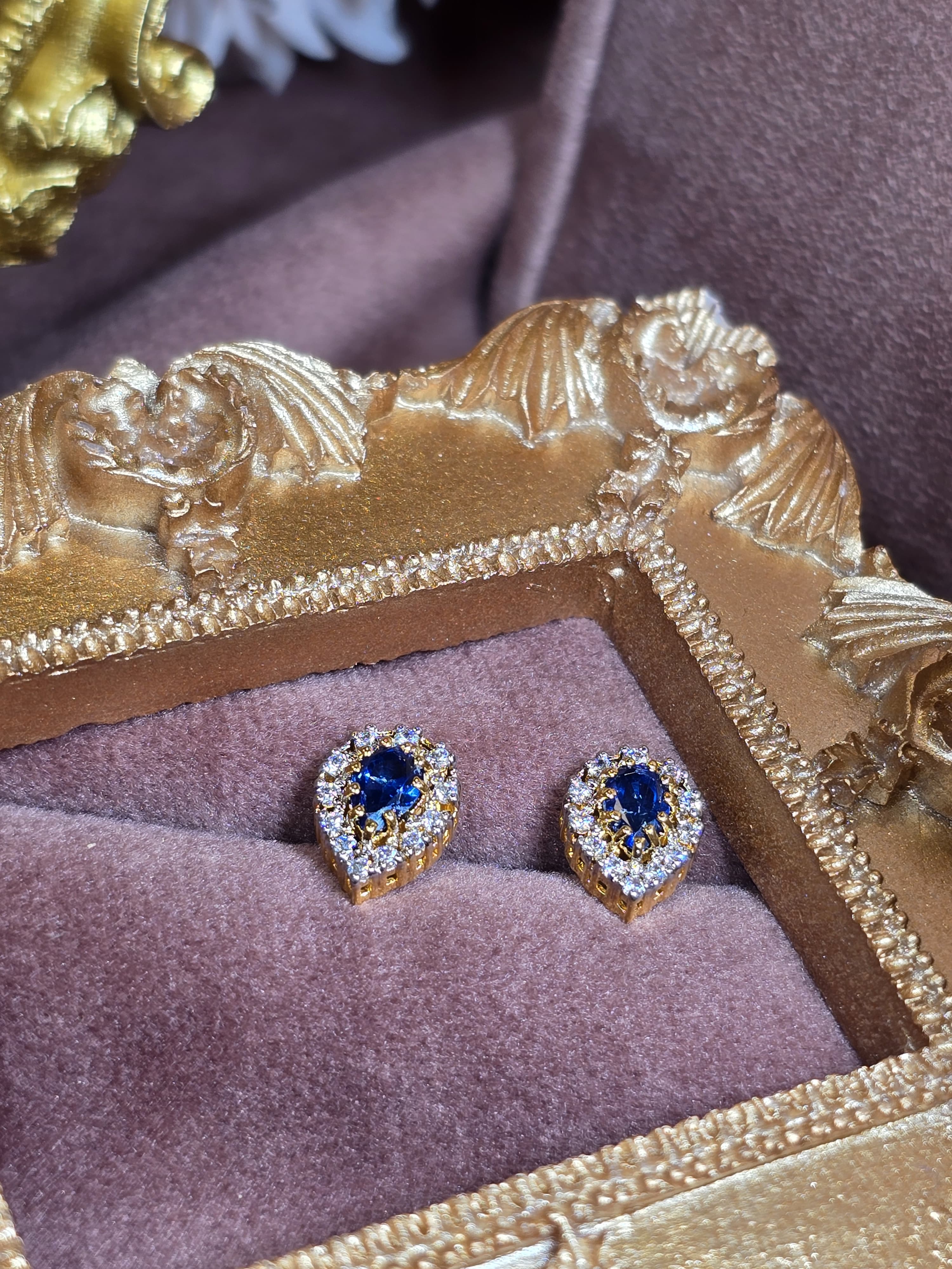 Silver Sapphire studs