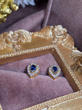 Silver Sapphire studs
