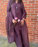 Plum Rawsilk Farshi suit