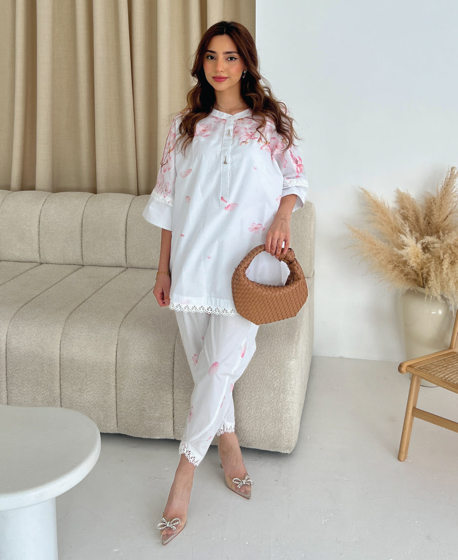 Lawn Co-ord Set (Cherry Blossom)