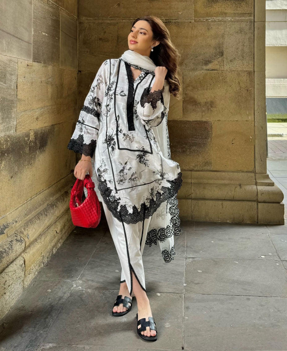 Black and White Floral (3 piece)