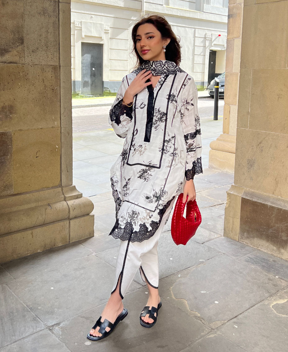 Black and White Floral (3 piece)