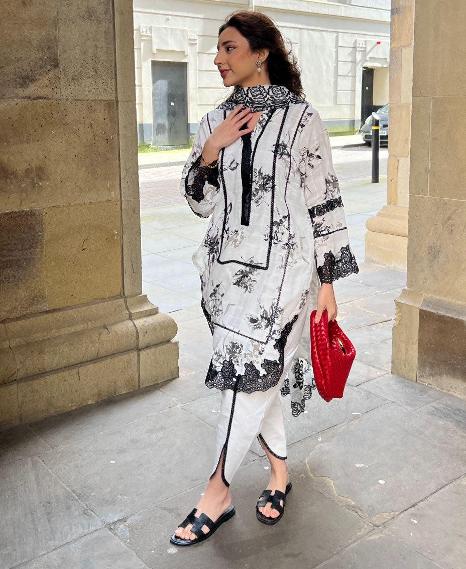 Black and White Floral (3 piece)