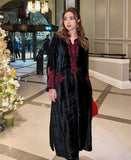 Black and Red Corduroy Velvet Outfit