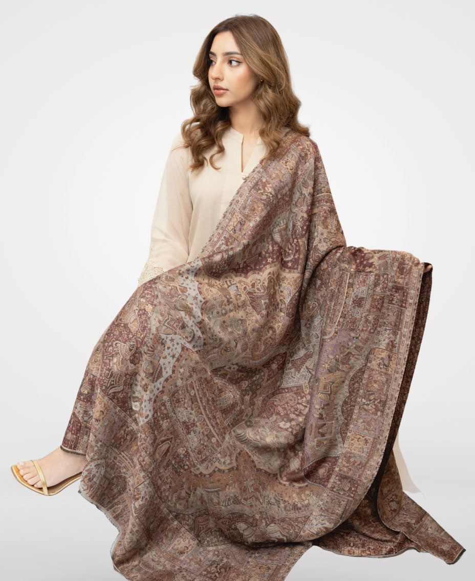 Antique silk kaani shawl