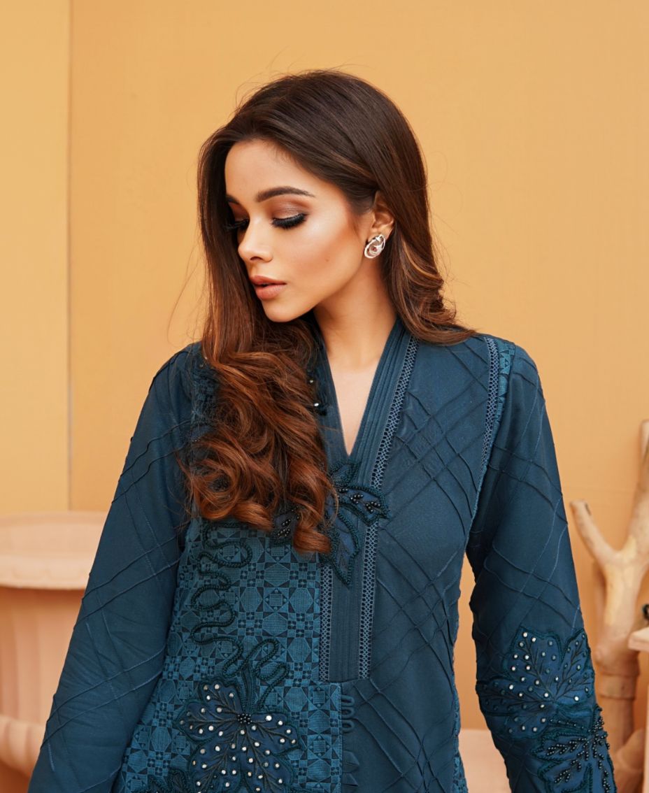 Apatite, three piece Embroided Trouser Shirt