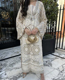 The White and Gold Kaftan | Pakistani Kaftan Dress
