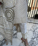 The White and Gold Kaftan | Pakistani Kaftan Dress