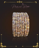 Antique style set of 7 bangles in copper and gold