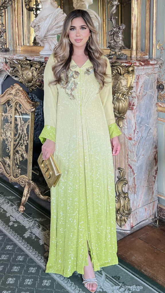 The Lemon Ombre Sequins Kaftan: A Trendsetter in Today's Fashion