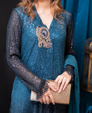 Teal Sequins Ombre Outfit