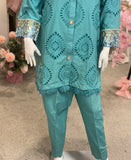 Chikankari Co-ord set Teal