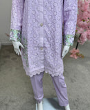 Chikankari Co-ord Set Pastel Purple