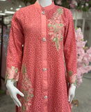 chikankari co-ord set Coral