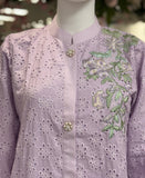 Chikankari Co-ord Set Pastel Purple