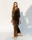 Mocha Crisscross (Farshi Shalwar suit)