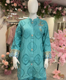 Chikankari Co-ord set Teal