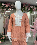 Peach Chikankari Co-ord