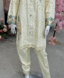 Chikankari Co-ord - Set Ivory