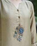 Peacock Elegance Silk Shawl