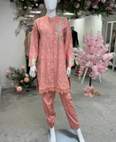 Chikankari Co-ord set Peach