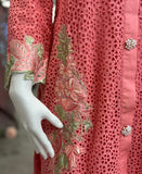 chikankari co-ord set Coral