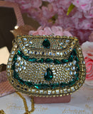 Emerald Zari Luxe Large Clutch