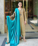 Peacock Elegance Silk Shawl