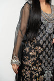 Black Heavy Embellished Organza