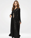 Sequins Kaftan Black net