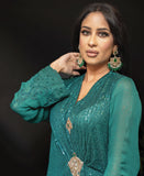 Sequins Turquoise net Kaftan