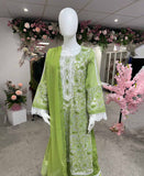 Green Chikankari