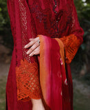 Maroon and rust schiffli outfit