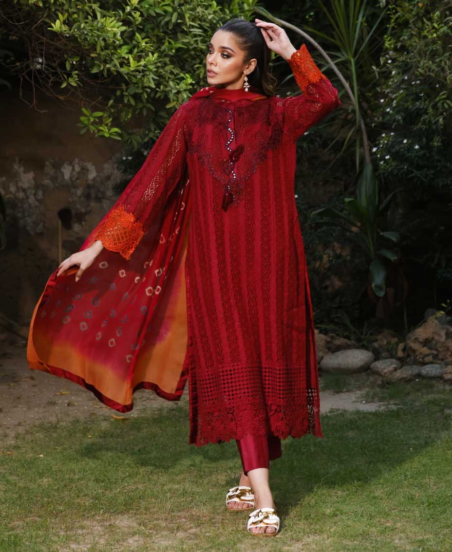 rust schiffli cotton dress Thank U Next Rust Schiffli Mini Summer Dress for Women