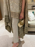 Beige Gold Ombré cape outfit (3 pcs)