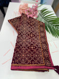 Velvet embroidered shawl