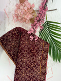 Velvet embroidered shawl