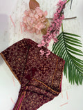 Velvet embroidered shawl