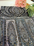 Kaani silk shawl black grey pallet