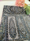 Kaani silk shawl black grey pallet