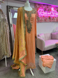 Peach Banarsi Chunri Outfit