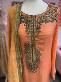 Peach Banarsi Chunri Outfit