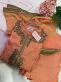 Peach Banarsi Chunri Outfit