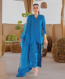 Royal Blue Raw Silk (Farshi Shalwar suit)