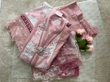 Pink floral 3 piece suit