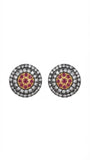 Ruby Halo Circle Studs