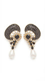 Onyx Crescent Drop Earrings