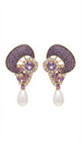 Amethyst Crescent Drop Earrings