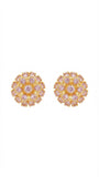 Blush Pink Crystal Floral Studs